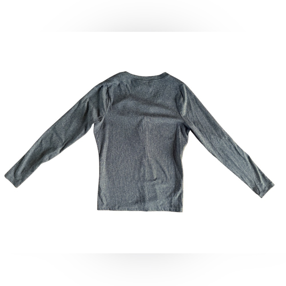 Athleta Untempo Ribbed Henley - Gray - Size Large - Like New - Picture 4 of 8